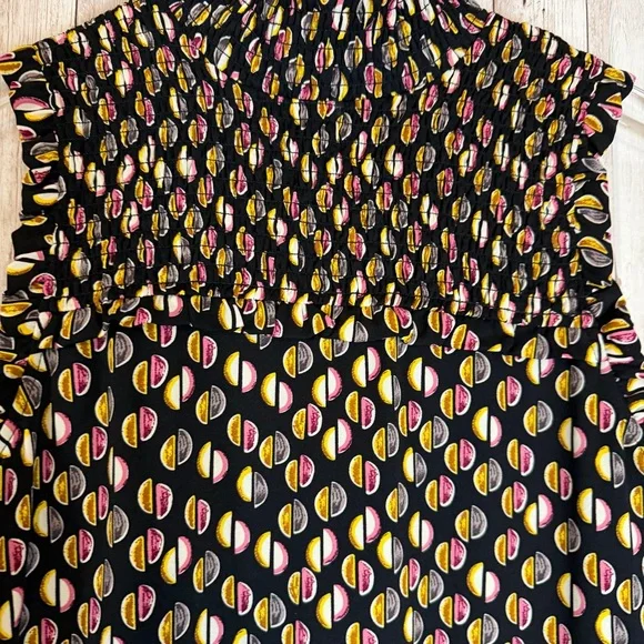 THML Black Geometric Smocked-Top Sleeveless Shift Dress Small - Picture 3 of 10